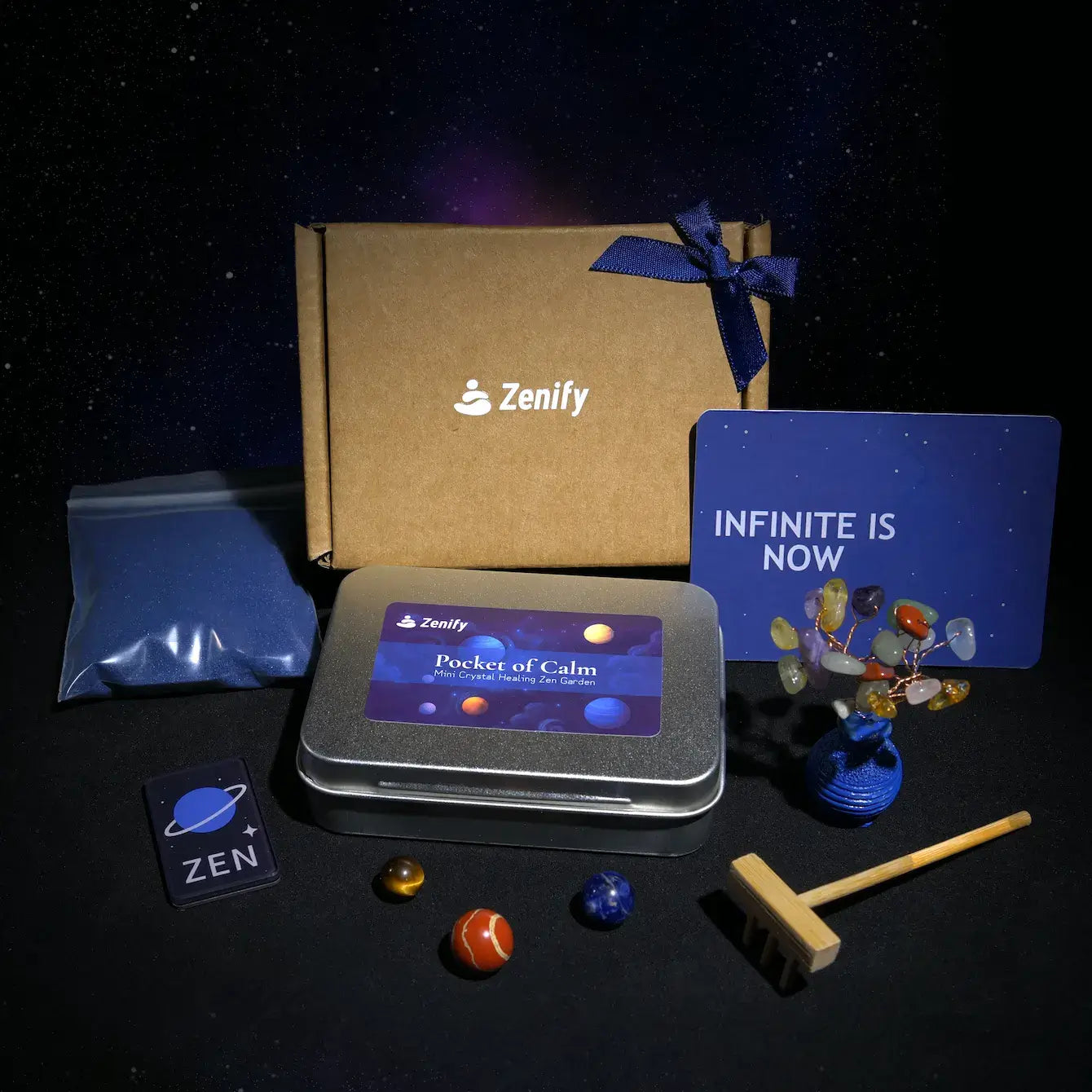 Zenify Cosmic Zen Crystal Garden kit featuring calming elements and cosmic design.