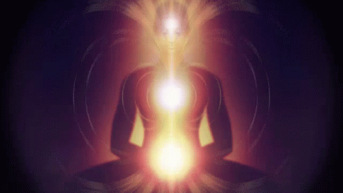 A glowing figure in meditation representing concepts from The Limits of Proof and the Mystery of Spirit.