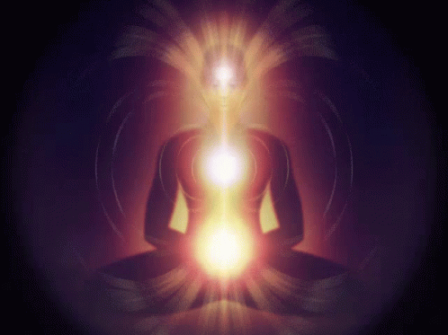A glowing figure in meditation representing concepts from The Limits of Proof and the Mystery of Spirit.