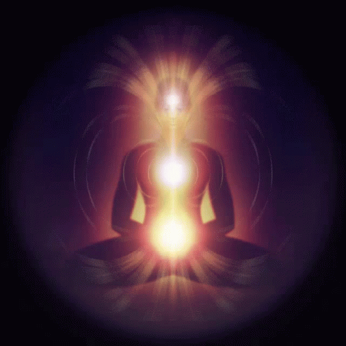 A glowing figure in meditation representing concepts from The Limits of Proof and the Mystery of Spirit.