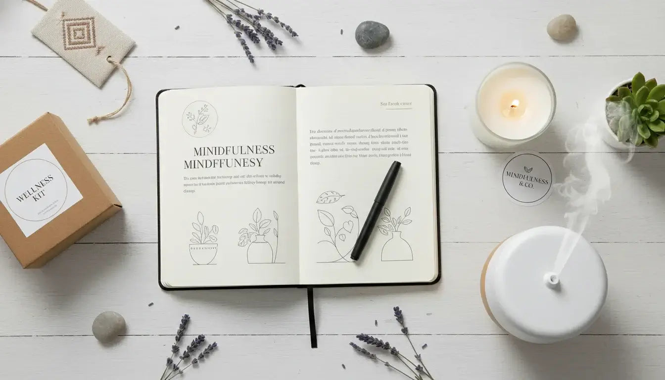 How to Stay Focused While Journaling with a Scattered Mind in a serene setting with a journal, candle, and plants.