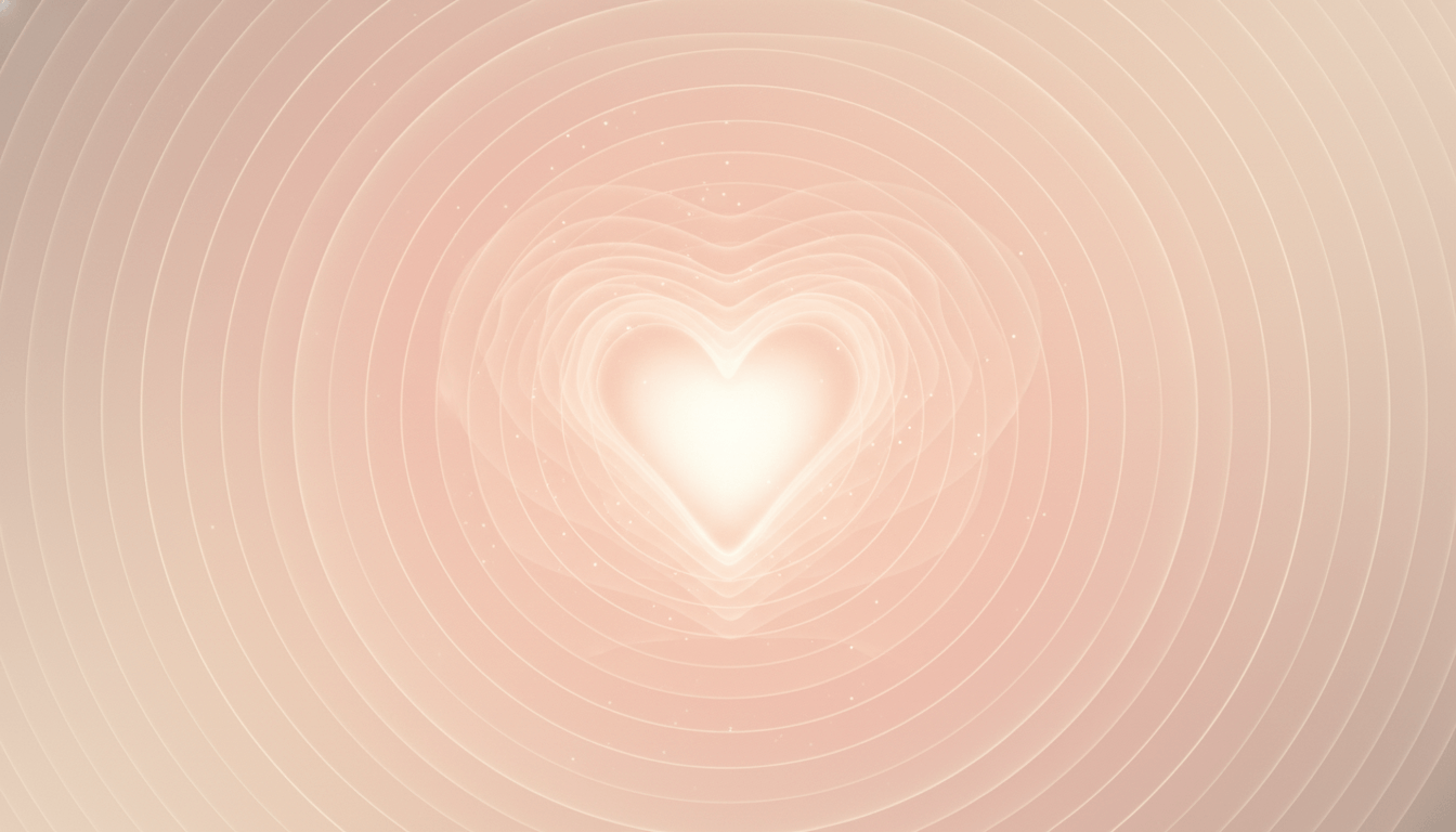 Abstract image of a heart surrounded by soft waves, symbolizing calmness and an effective meditation routine.