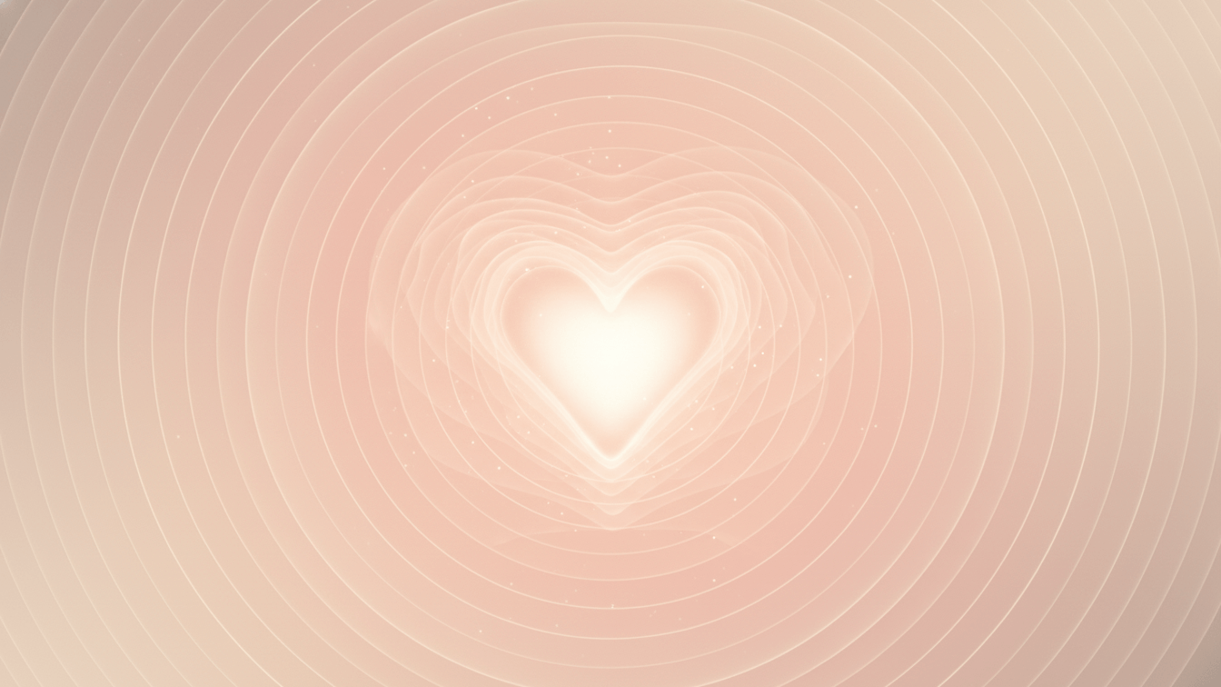 Abstract image of a heart surrounded by soft waves, symbolizing calmness and an effective meditation routine.
