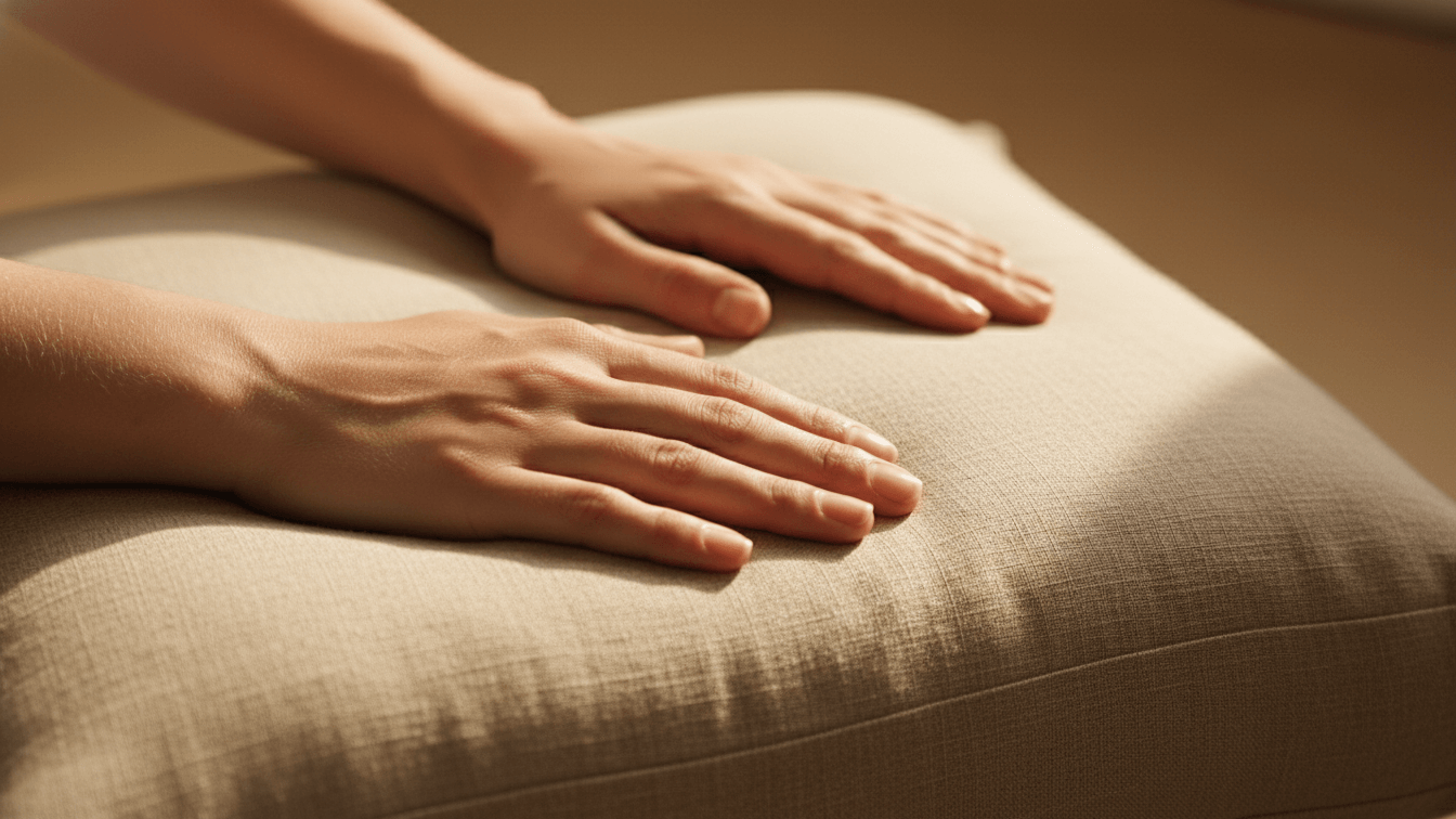 Something Incredible Starts with calming moments of mindfulness and relaxation on a soft pillow.
