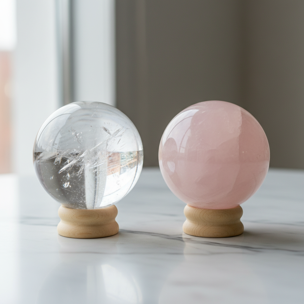 Clear Quartz vs Rose Quartz