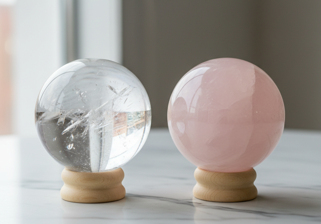 Clear Quartz vs Rose Quartz