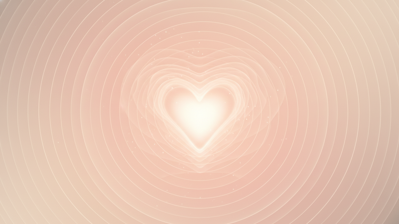 Abstract image of a heart surrounded by soft waves, symbolizing calmness and an effective meditation routine.