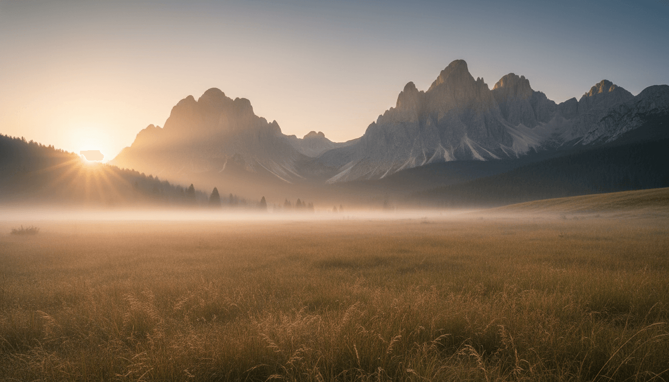 Stunning sunrise over misty mountains, illustrating tranquility in nature for 'When Desire Meets Discipline'.