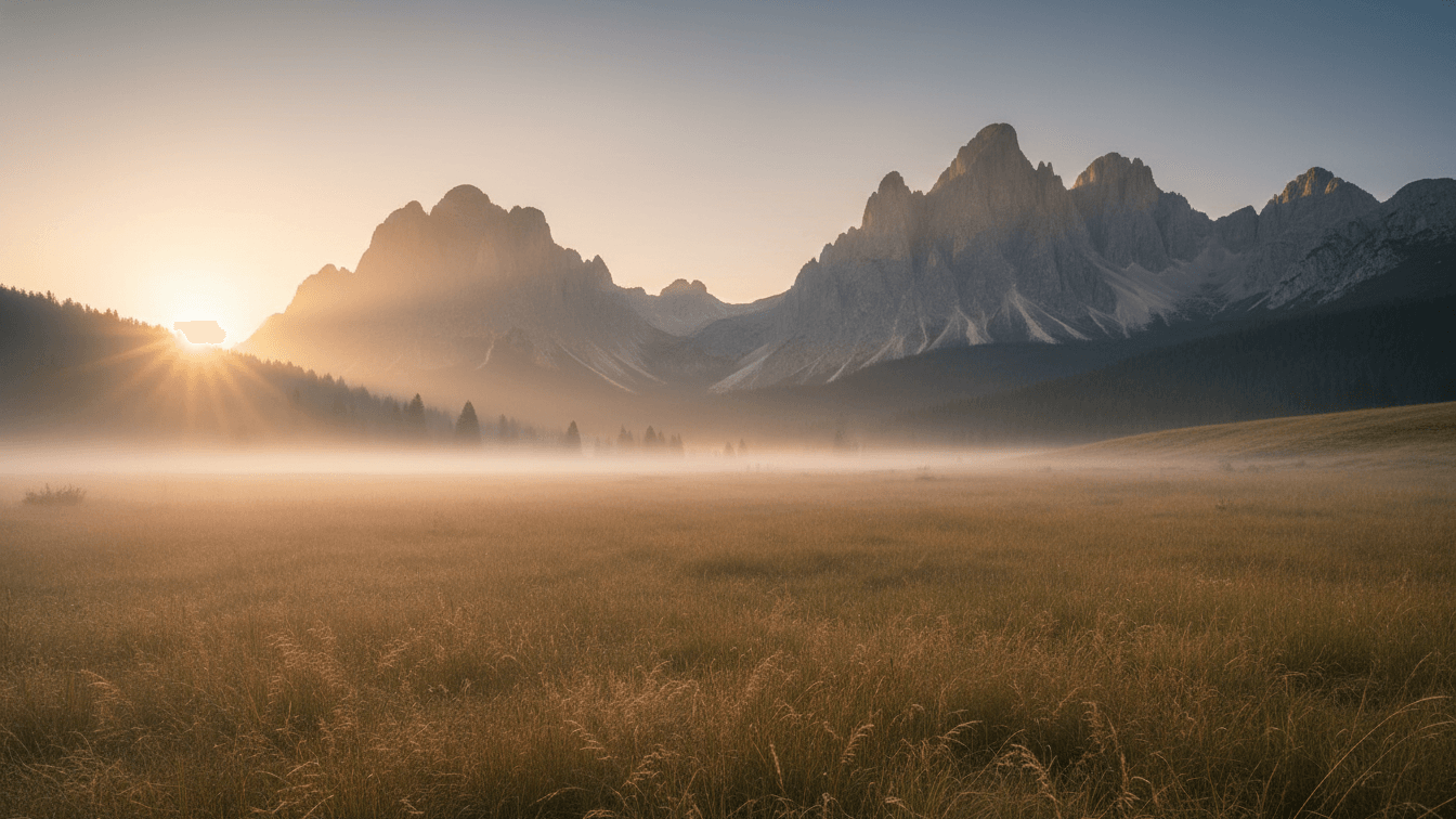 Stunning sunrise over misty mountains, illustrating tranquility in nature for 'When Desire Meets Discipline'.