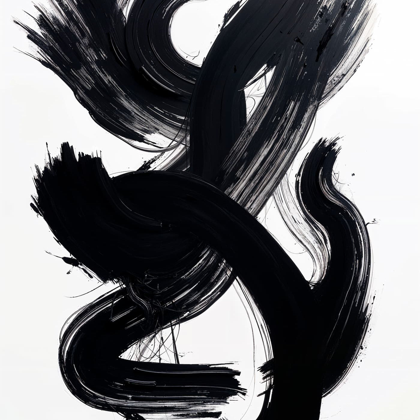 Abstract black brush strokes representing the theme of What Trusting the Universe Actually Looks Like.