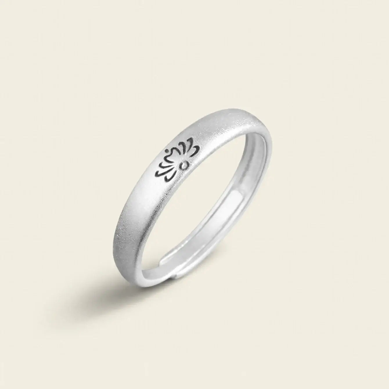 Lotus Open Band Ring – 925 Sterling Silver