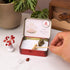 12-Zodiac Crystal Zen Garden with Rabbit figurine and mini rake in a decorative metal box