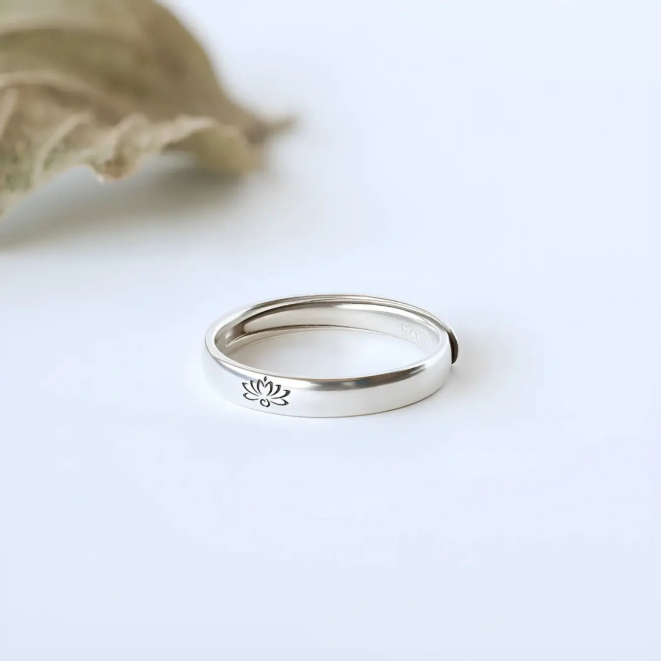 Lotus Open Band Ring – 925 Sterling Silver