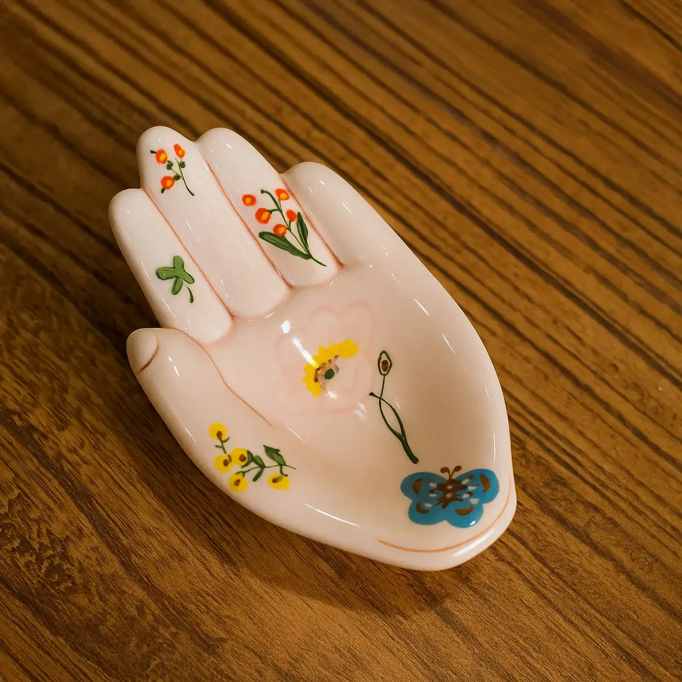 Painted Palm Tray