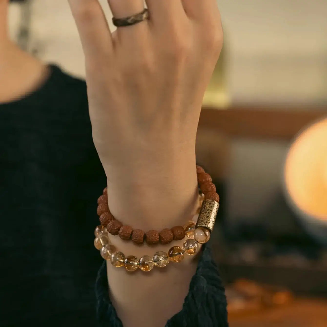 Natural Citrine & Vajra Bodhi Bracelet