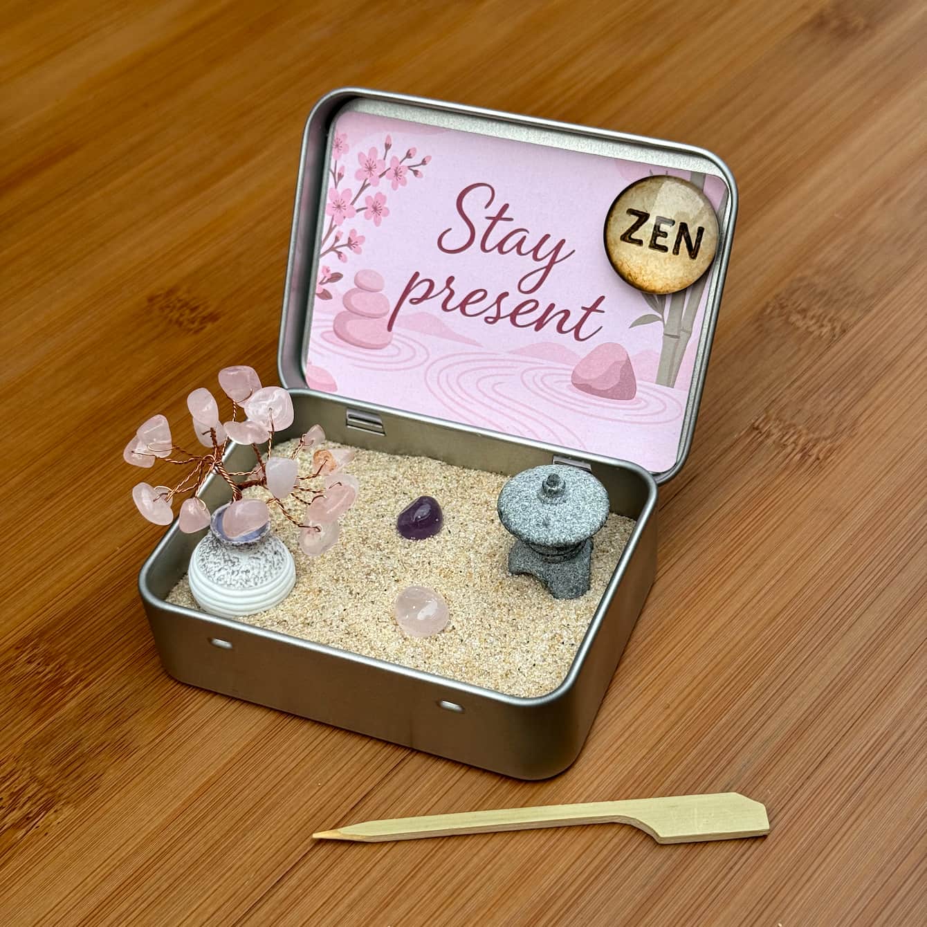 Japanese Crystal Zen Garden - Desktop Meditation & Stress Relief Kit