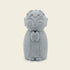 Zen-Stone Jizo Monk Cement Figurine in gray, featuring a serene face and prayerful pose.