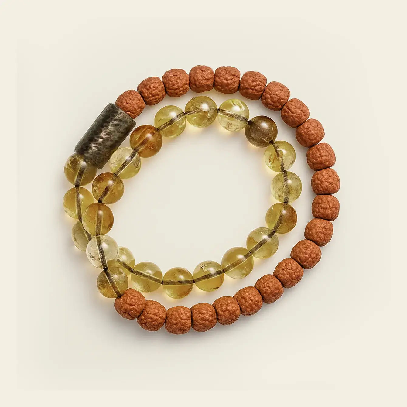 Zenify™ Natural Citrine & Vajra Bodhi Bracelet – For Clarity, Strength & Inner Peace