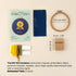 5-Hour Mindfulness Embroidery Kit components including fabrics, threads, needle, and beechwood hoop on a light background.
