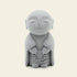 Zen-Stone Jizo Monk cement figurine smiling with hands together, perfect for home decor or gifts.