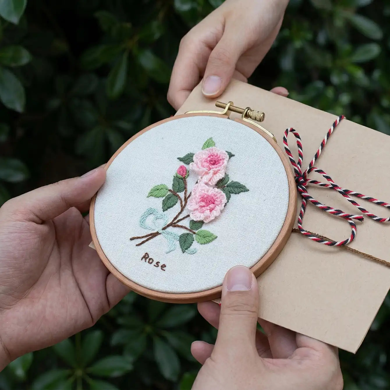 5-Hour Mindfulness Embroidery Kit: Floral DIY with Wood Stand