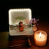 Spirit animal crystal zen garden with meditating guardian, healing tree, and calming candle light.