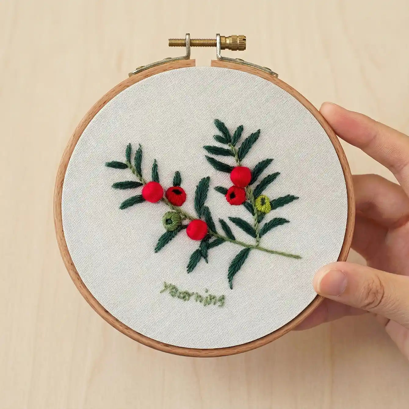 5-Hour Mindfulness Embroidery Kit: Floral DIY with Wood Stand