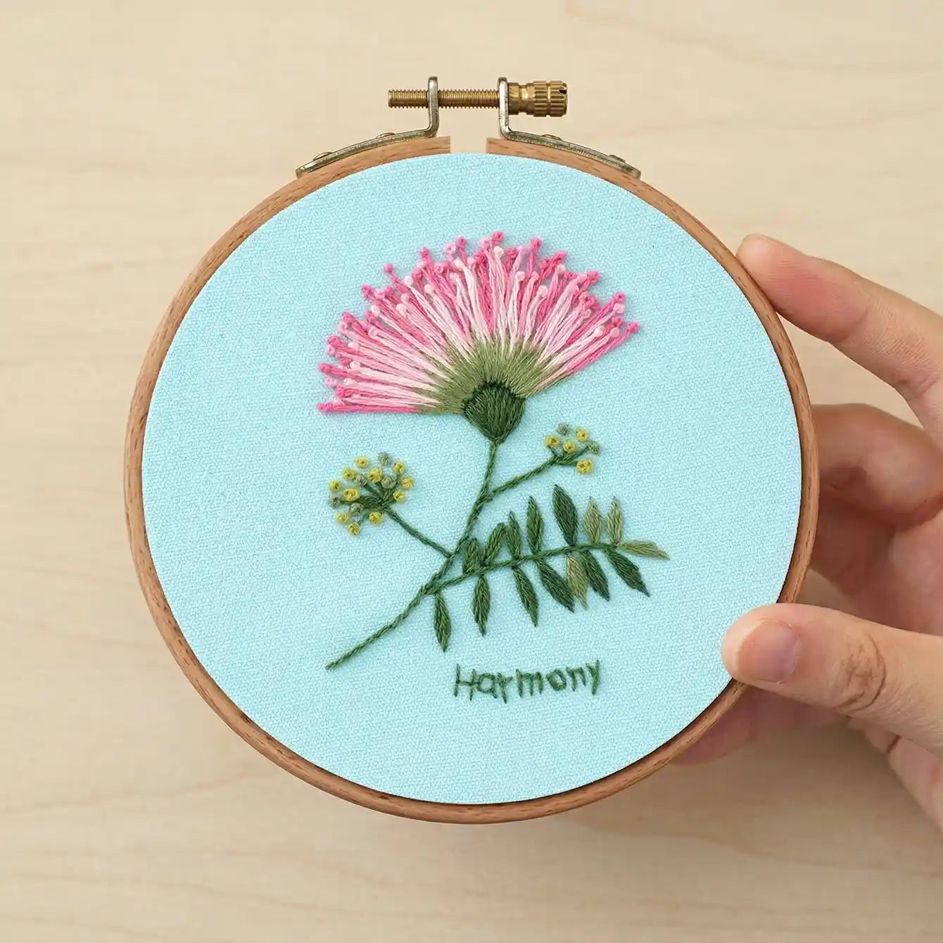 5-Hour Mindfulness Embroidery Kit: Floral DIY with Wood Stand