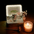 Spirit animal crystal zen garden featuring a peaceful koala, calming candles, and serene decor for tranquility.