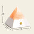 Mineral pyramid stone lamp dimensions showing 8 cm height and base, featuring a soft glow for calming ambiance.