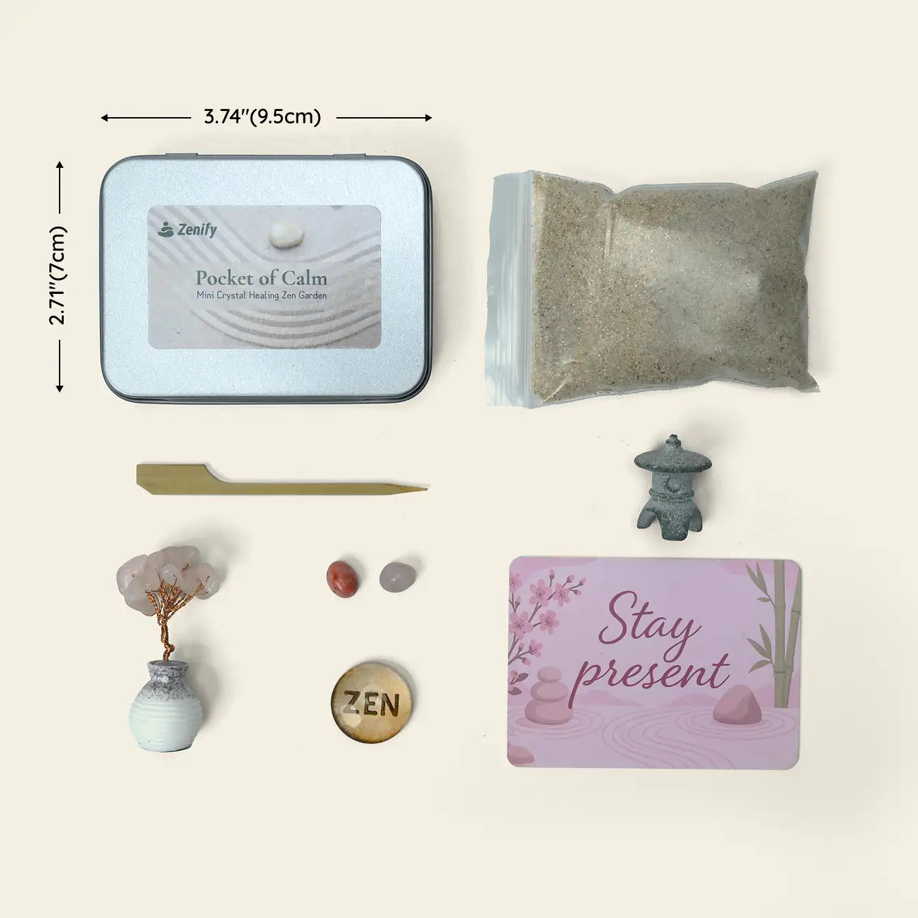 Zenify™ Pocket of Calm – Mini Zen Garden for Stress Relief and Mindfulness