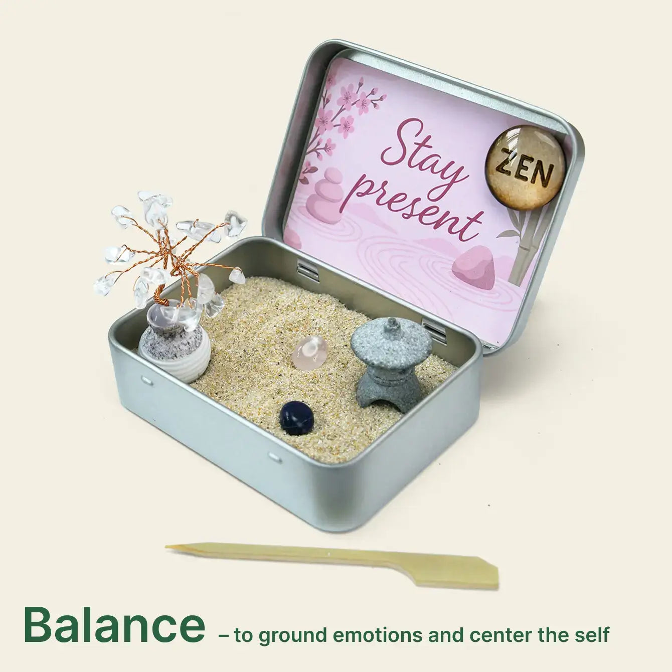 Zenify™ Pocket of Calm – Mini Zen Garden for Stress Relief and Mindfulness | A Mindful Gift