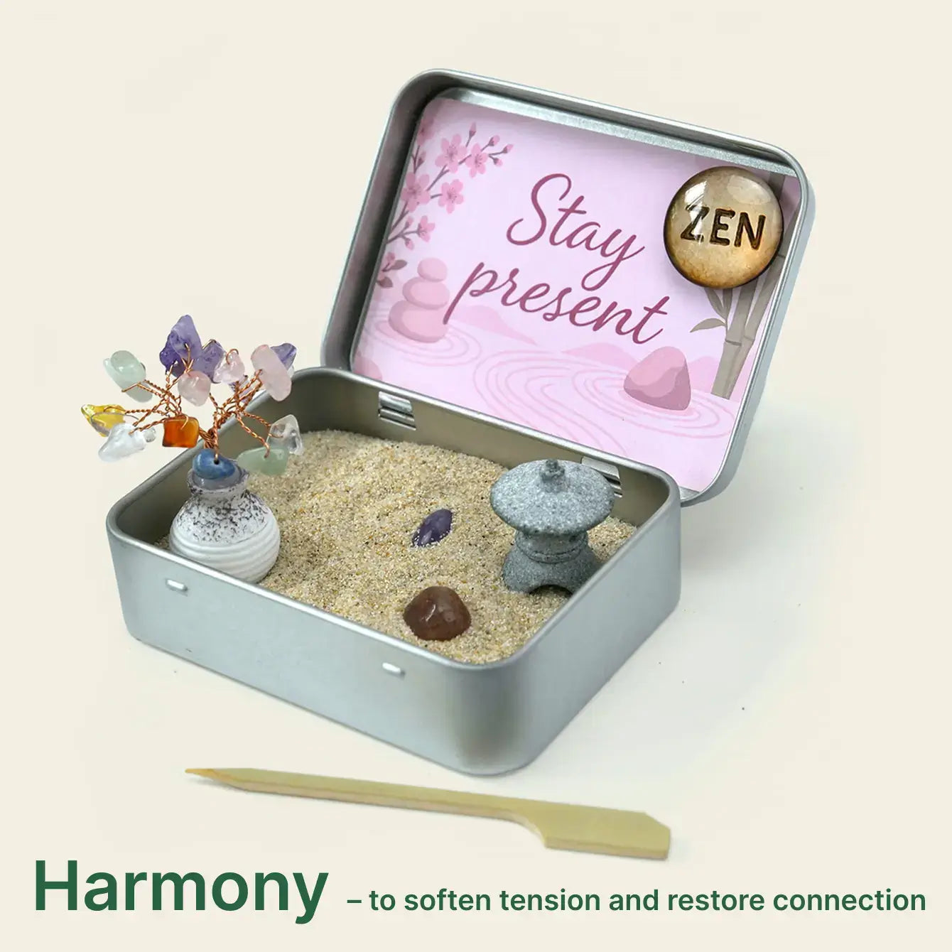 Zenify™ Pocket of Calm – Mini Zen Garden for Stress Relief and Mindfulness | A Mindful Gift