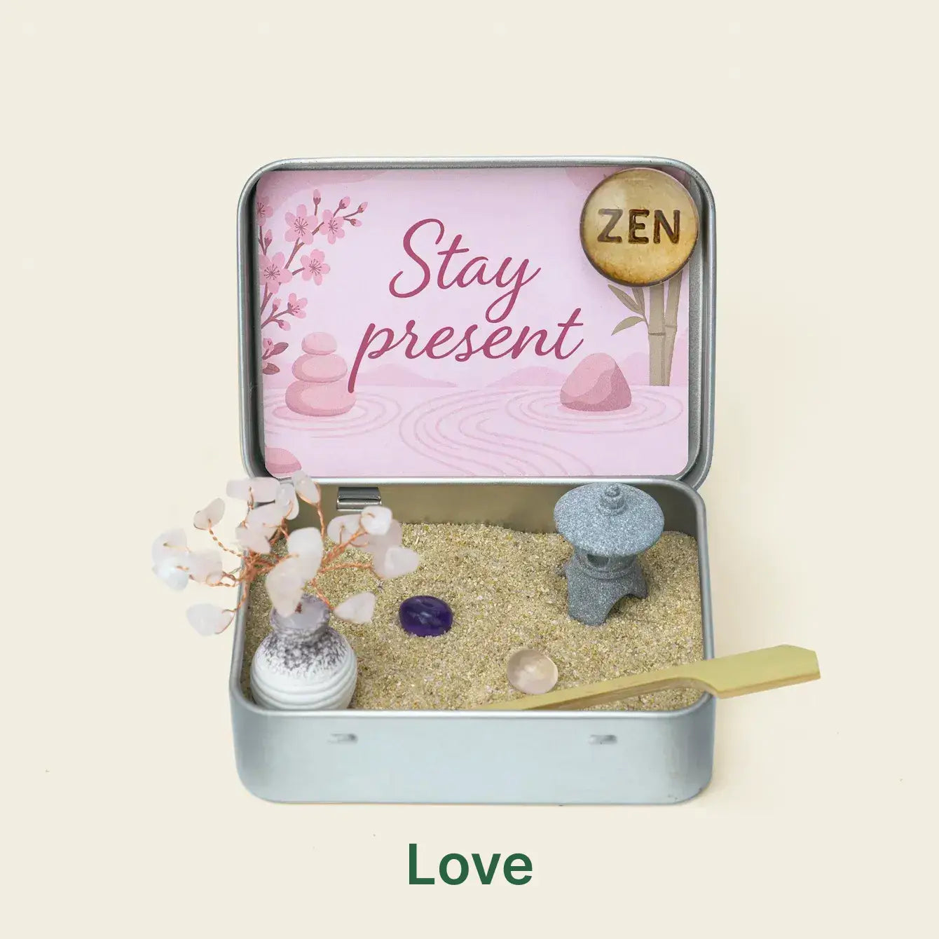 Japanese Crystal Zen Garden – Pocket Meditation Kit with Natural Crystals