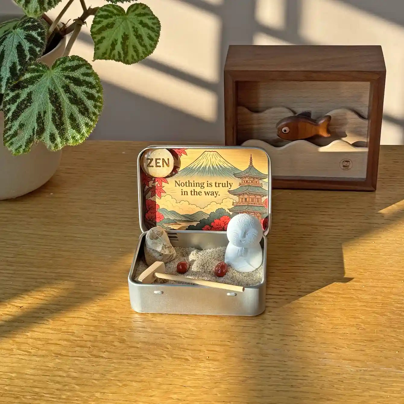 Red Leaf Zen Garden | Autumn-Inspired Desk Meditation Tray – Zenify
