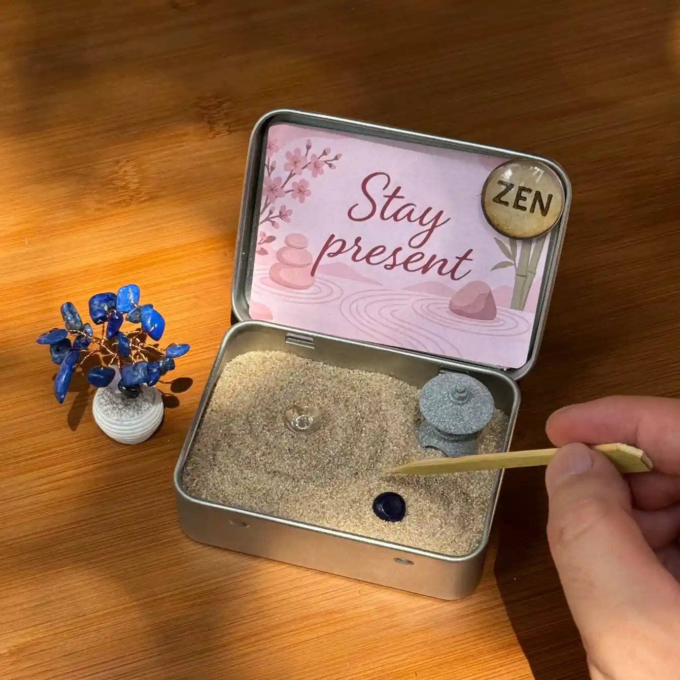 Zenify™ Pocket of Calm – Mini Zen Garden for Stress Relief and Mindfulness | A Mindful Gift