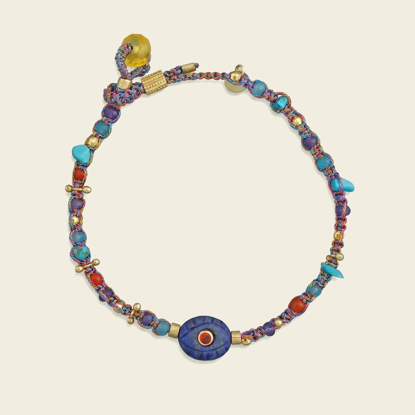 Lapis Lazuli Multi-Gemstone Woven Bracelet