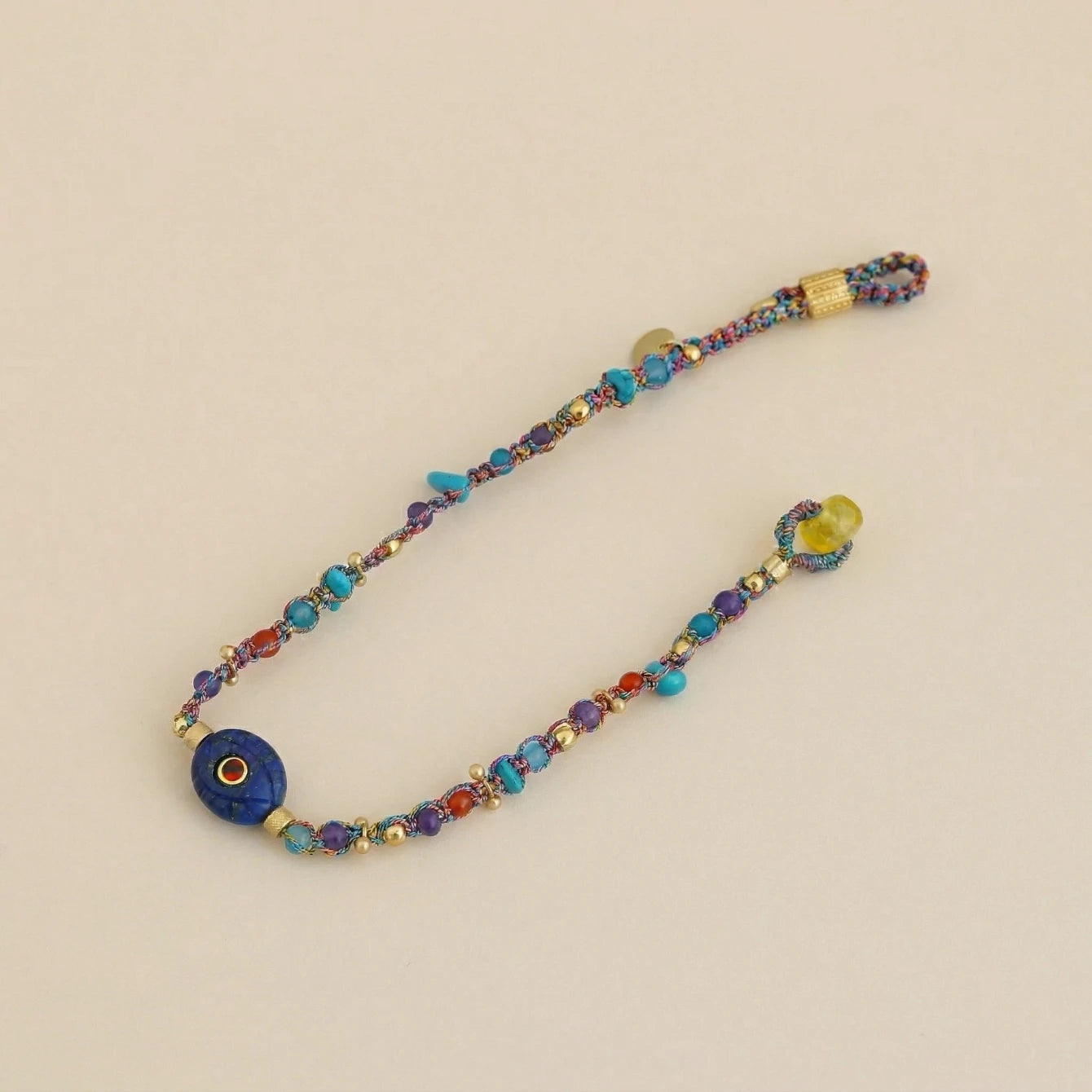 Lapis Lazuli Multi-Gemstone Woven Bracelet