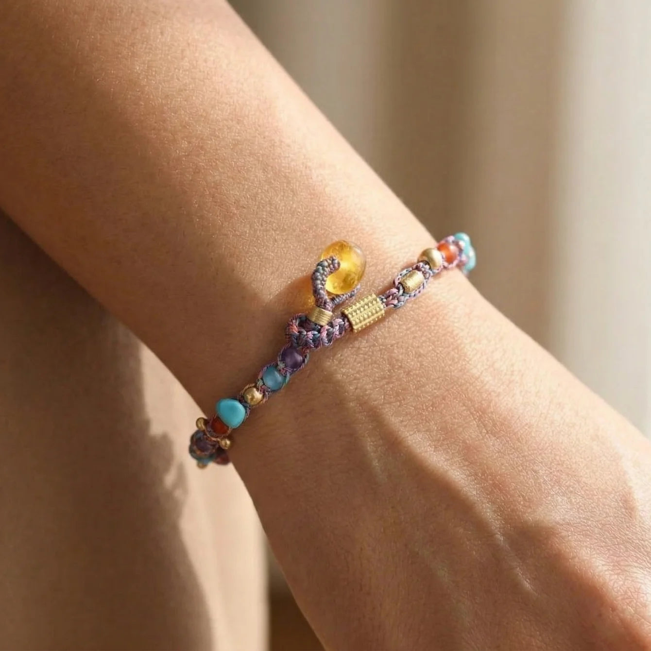 Lapis Lazuli Multi-Gemstone Woven Bracelet