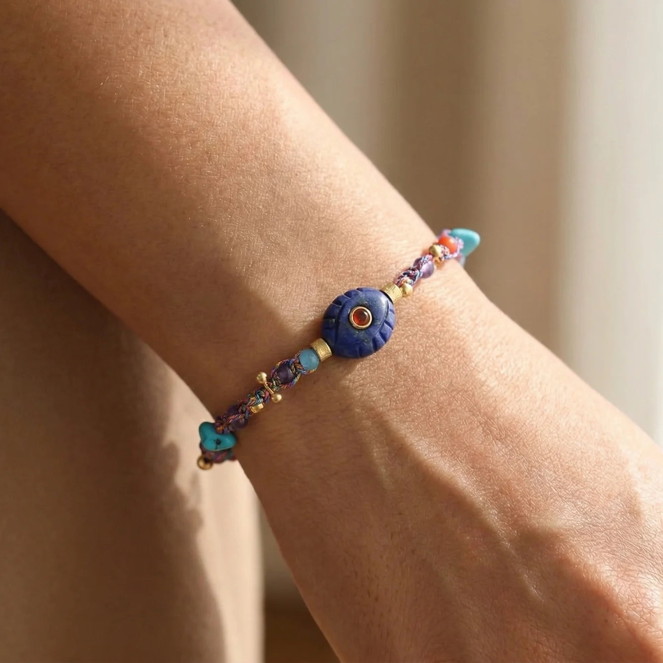 Lapis Lazuli Multi-Gemstone Woven Bracelet