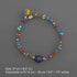 Lapis Lazuli Multi-Gemstone Woven Bracelet featuring adjustable design, colorful beads, and Evil Eye symbol.
