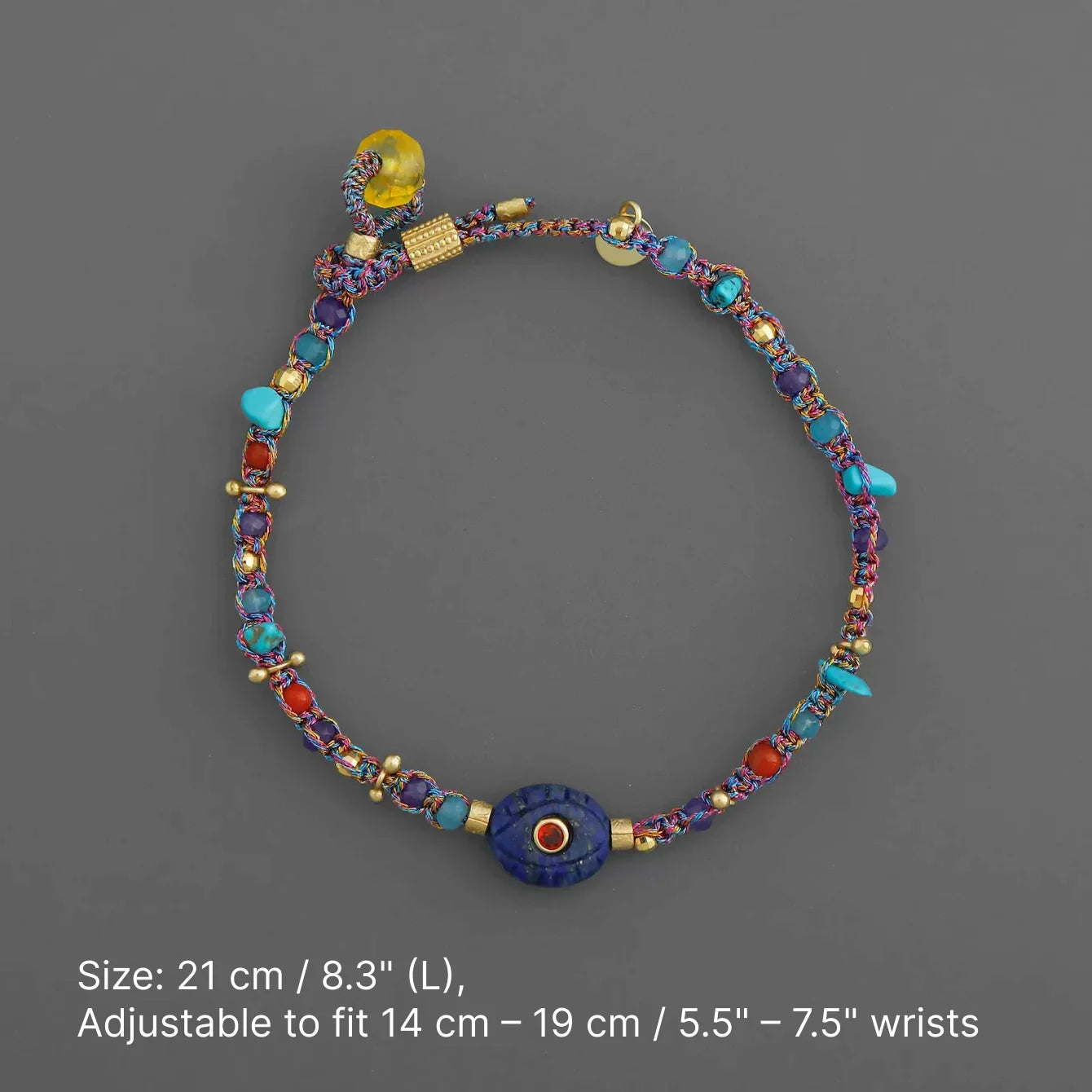 Lapis Lazuli Multi-Gemstone Woven Bracelet