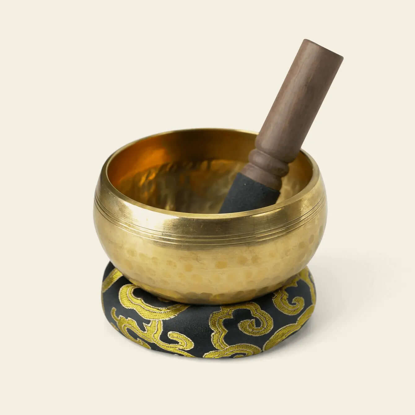 Tibetan Singing Bowl 4-inch with cushion and mallet