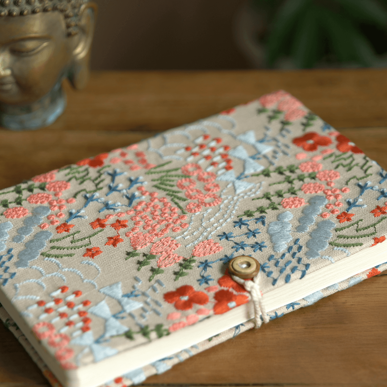 Embroidered Fabric Mindfulness Notebook