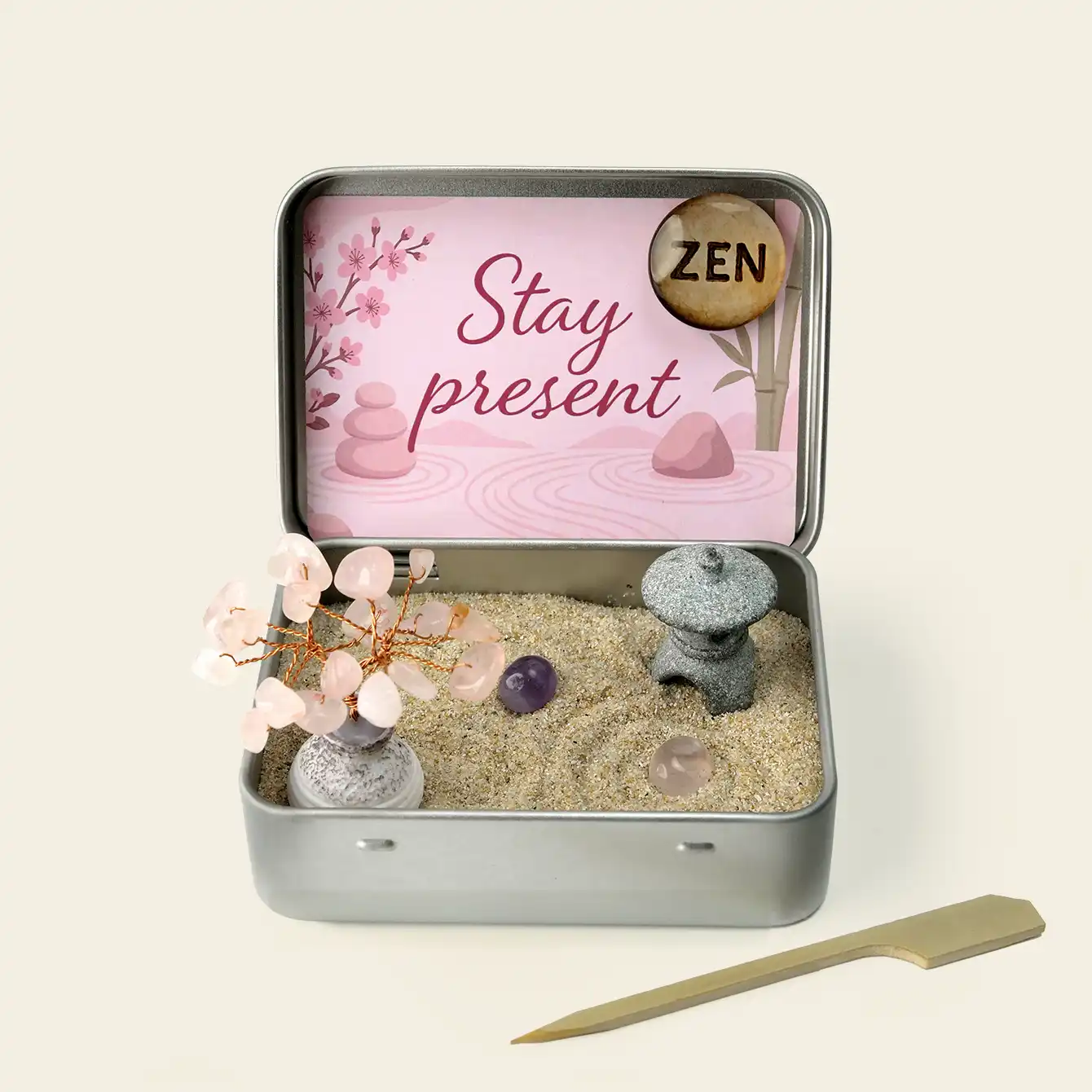 Zenify™ Pocket of Calm – Mini Zen Garden for Stress Relief and Mindfulness | A Mindful Gift