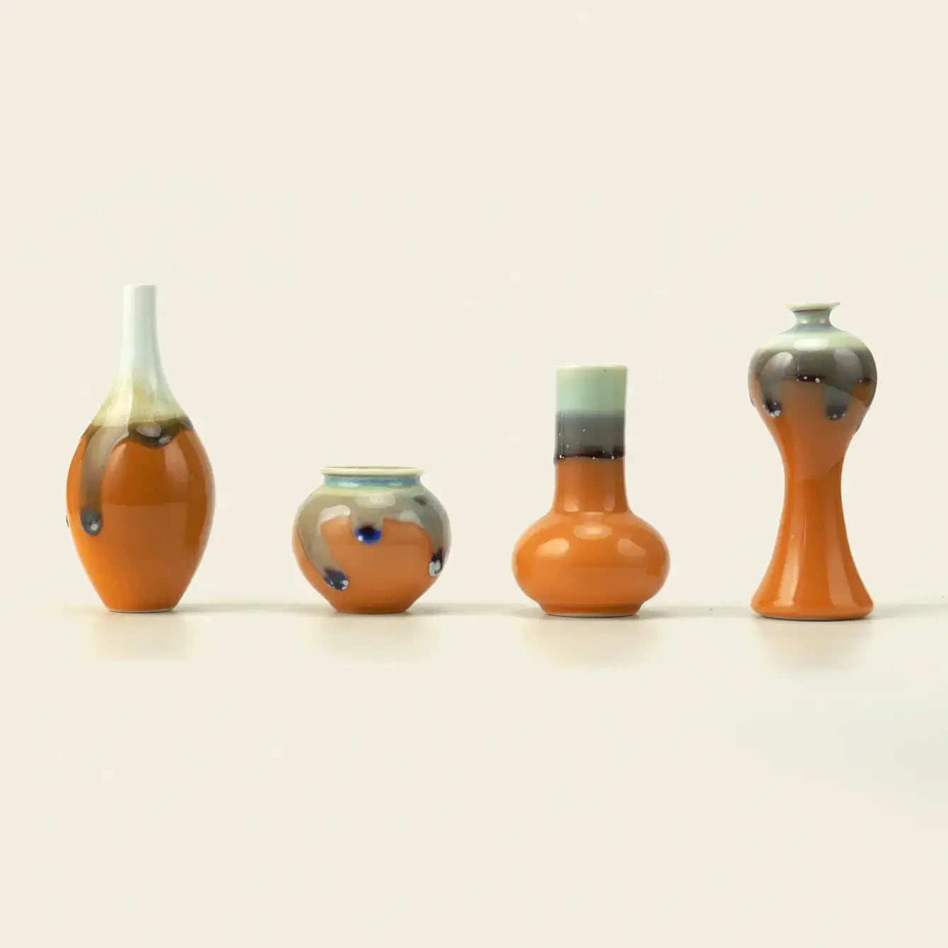 Zenify™ Glaze Echo – Set of 4 Jian Kiln Vases Zenify