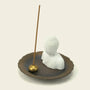 Zenify™ White Buddha Incense Burner – Ceramic Tray with Plaster Figurine Zenify