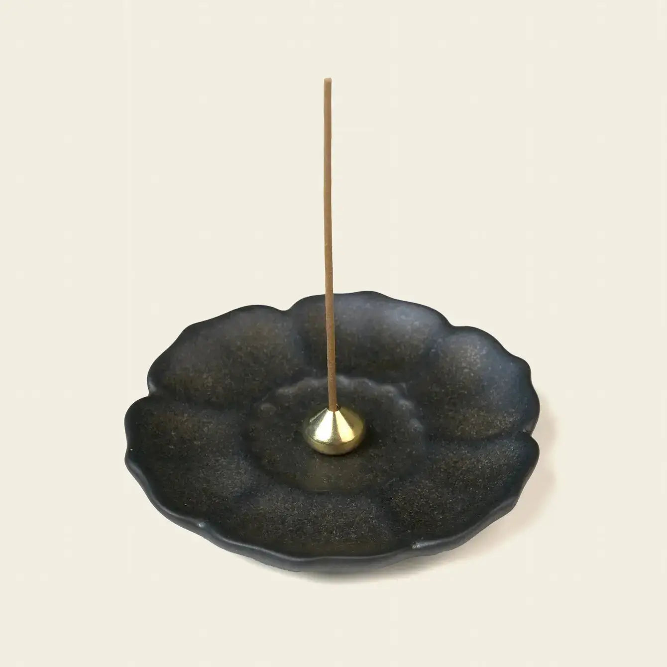 Zenify™ Lotus Incense Holder – Ceramic Lotus Tray with Brass Stick Burner Zenify