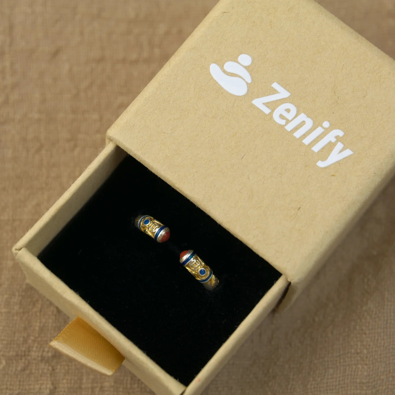 Zenify™ Enamel Blessing Ring – Pure Silver & Hand-painted Gold