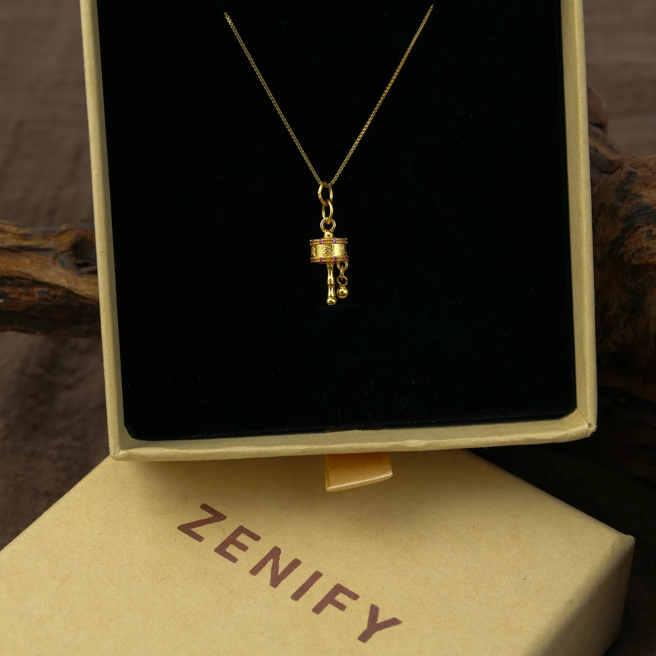 Zenify™ Mantra Wheel Necklace – Six-Syllable Prayer Wheel Pendant